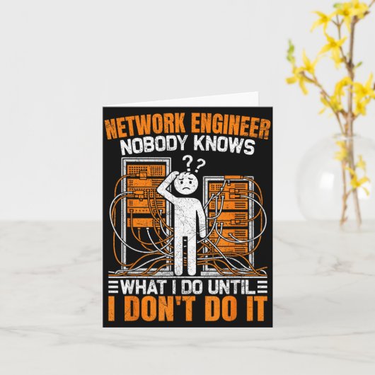 Funny Network Engineer Design For Men Network Engi カード (黄色い花)
