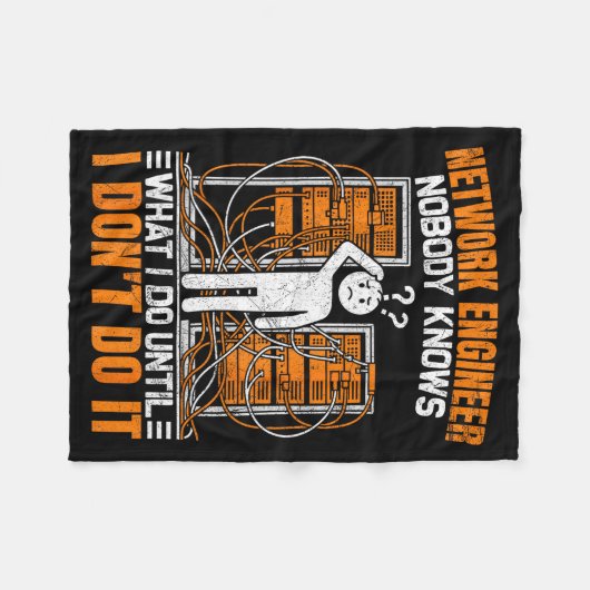 Funny Network Engineer Design For Men Network Engi フリースブランケット (正面(横))