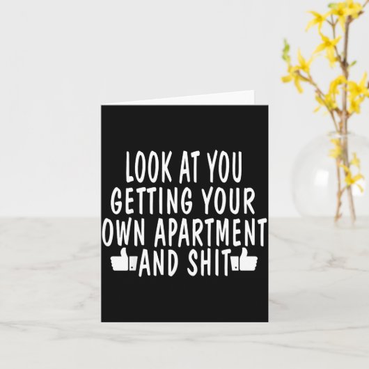 Funny New Apartment House Warming Gift  カード (黄色い花)