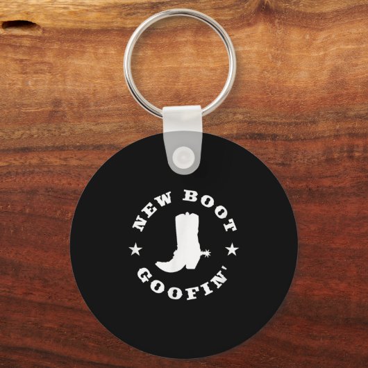 Funny New Boot Goofin Cowboy Boot Meme Quote  キーホルダー (正面)