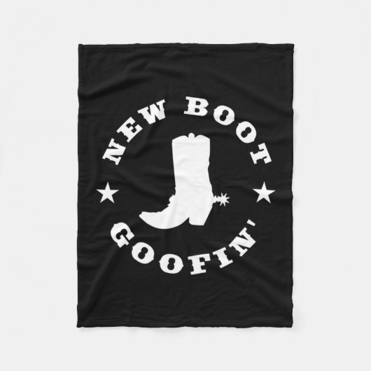 Funny New Boot Goofin Cowboy Boot Meme Quote Long  フリースブランケット (正面)