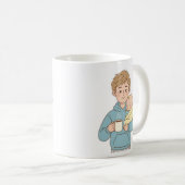Funny New Dad Coffee Mug – Powered by Coffee –Gift コーヒーマグカップ (正面右)