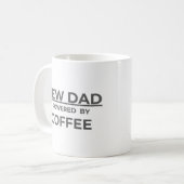 Funny New Dad Coffee Mug – Powered by Coffee –Gift コーヒーマグカップ (正面左)