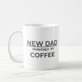 Funny New Dad Coffee Mug – Powered by Coffee –Gift コーヒーマグカップ (左)