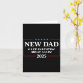 Funny New Dad Est 2025 Make Parenting Great Again カード (黄色い花)