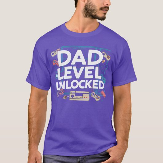 Funny New Dad Level Unlocked Gaming Fathers Day vi Tシャツ (正面)