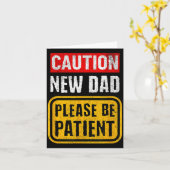 Funny New Dad New Father First Baby  カード (黄色い花)