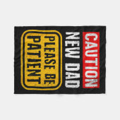 Funny New Dad New Father First Baby  フリースブランケット (正面(横))