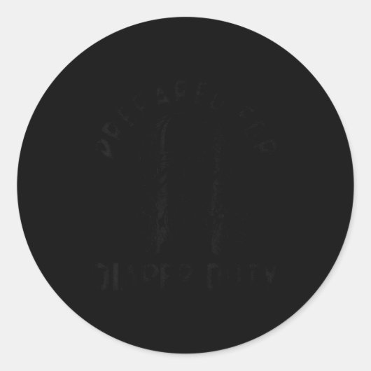 Funny New Dad Prepared For Diaper Duty  ラウンドシール (正面)