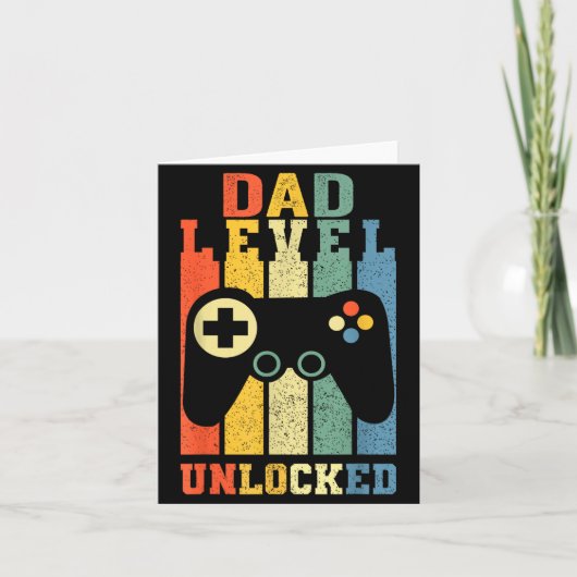 Funny New Dad Shirt Dad Level Unlocked Day Tee Shi カード (正面)