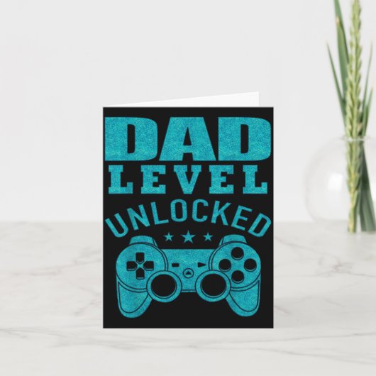 Funny New Dad Shirt Dad Level Unlocked Day Tee Shi カード (正面)