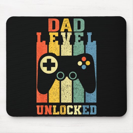 Funny New Dad Shirt Dad Level Unlocked Day Tee Shi マウスパッド (正面)