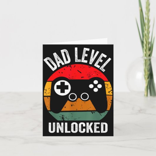Funny New Dad Shirt Dad Level Unlocked Tee Shirt G カード (正面)