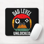 Funny New Dad Shirt Dad Level Unlocked Tee Shirt G マウスパッド (マウス)