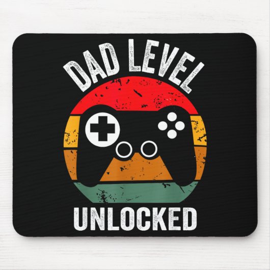 Funny New Dad Shirt Dad Level Unlocked Tee Shirt G マウスパッド (正面)