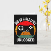 Funny New Dad Shirt Dad Of Girls Level Unlocked Te カード (黄色い花)