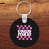 Funny New Driver Curbs Fear Me Bad Drivers  キーホルダー (正面)