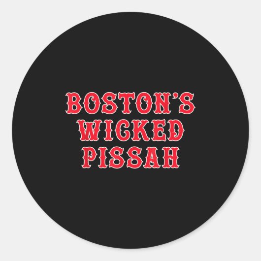Funny New England Boston's Wicked Ah  ラウンドシール (正面)