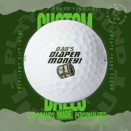 Funny New Golf Dad Diaper Money Cash Roll Betting ゴルフボール