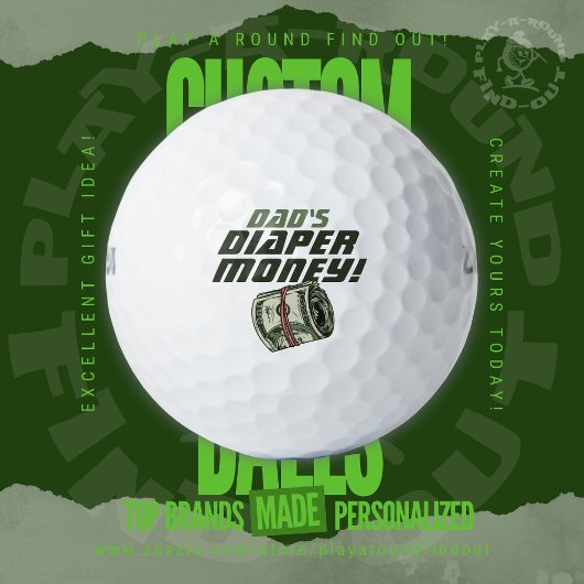 Funny New Golf Dad Diaper Money Cash Roll Betting ゴルフボール
