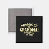 Funny New Grandma Promotion Quote Grandmother Humo マグネット (正面/裏面)