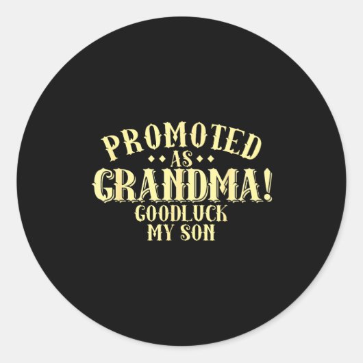 Funny New Grandma Promotion Quote Grandmother Humo ラウンドシール (正面)