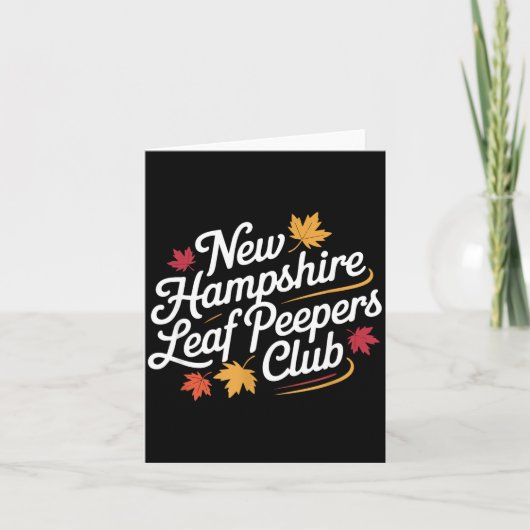 Funny New Hampshire Leaf Er's Club Autumn Fall Lea カード (正面)