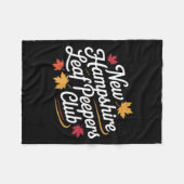 Funny New Hampshire Leaf Er's Club Autumn Fall Lea フリースブランケット (正面(横))