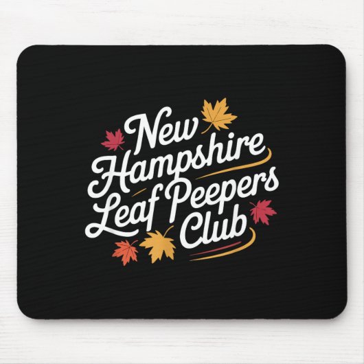Funny New Hampshire Leaf Er's Club Autumn Fall Lea マウスパッド (正面)