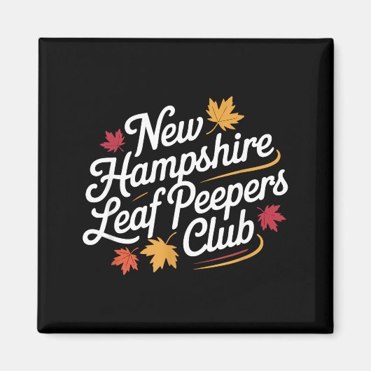 Funny New Hampshire Leaf Er's Club Autumn Fall Lea マグネット (正面)