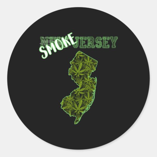 Funny New Jersey Weed Weed Culture ラウンドシール (正面)