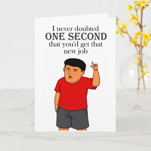 funny new job congratulations カード (黄色い花)