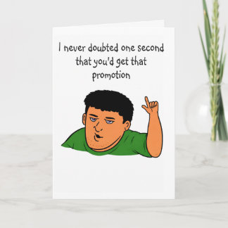 Funny new job promotion congratulations カード