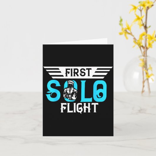 Funny New Lot Design First Solo Flight Aircraft Lo カード (黄色い花)