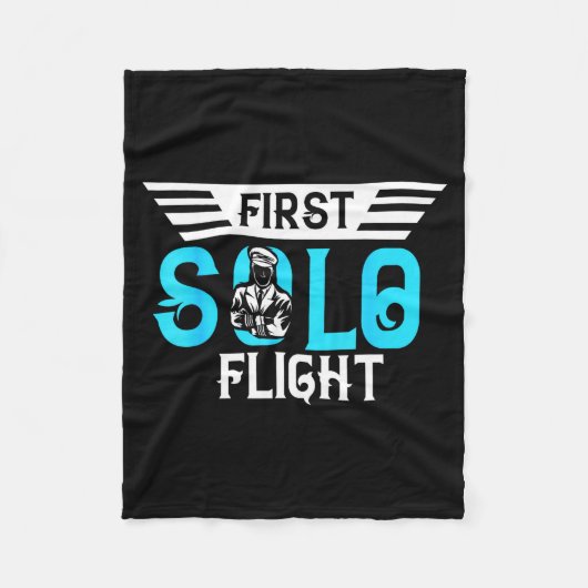 Funny New Lot Design First Solo Flight Aircraft Lo フリースブランケット (正面)