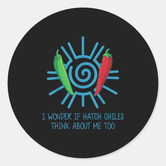 Funny New Mexico Peppers Hatch Chili  ラウンドシール (正面)
