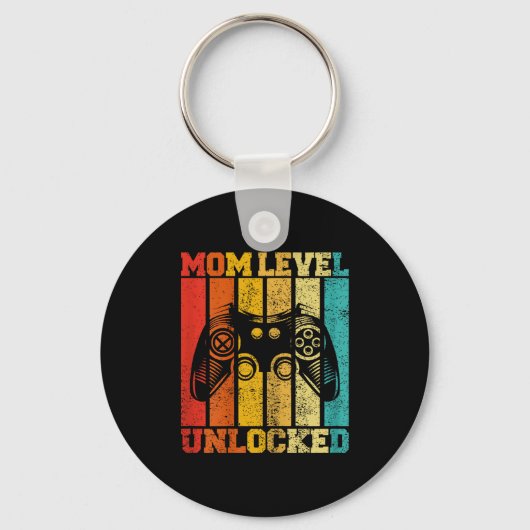 Funny New Mom Level Unlocked Gaming Pregnancy Anno キーホルダー (正面)