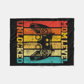 Funny New Mom Level Unlocked Gaming Pregnancy Anno フリースブランケット (正面(横))