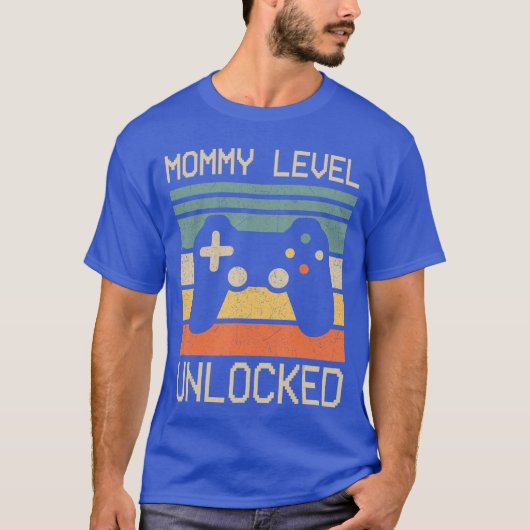 Funny New Mom Level Unlocked Leveled Upo Mommy Gam Tシャツ (正面)
