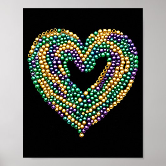 Funny New Orleans Beads Heart We Stand Nola Strong ポスター (正面)