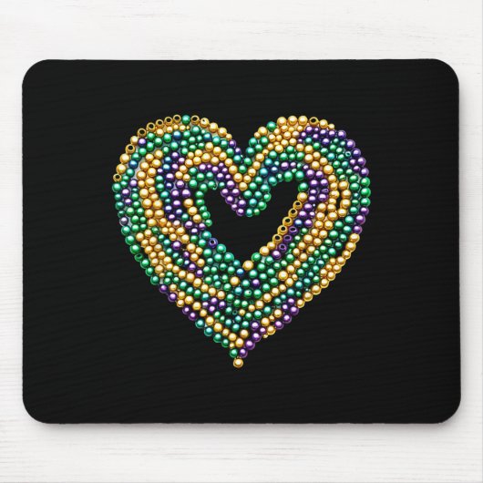 Funny New Orleans Beads Heart We Stand Nola Strong マウスパッド (正面)