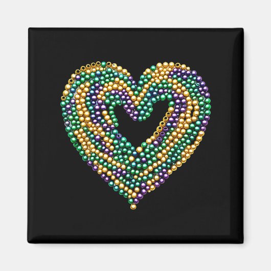 Funny New Orleans Beads Heart We Stand Nola Strong マグネット (正面)