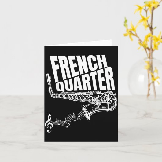 Funny New Orleans Mardi Gras Jazz Saxophone  カード (黄色い花)