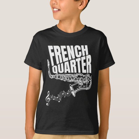 Funny New Orleans Mardi Gras Jazz Saxophone Tシャツ (正面)