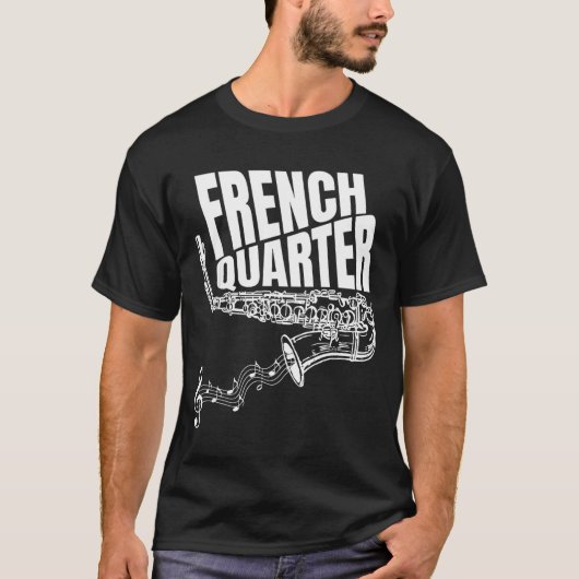 Funny New Orleans Mardi Gras Jazz Saxophone  Tシャツ (正面)