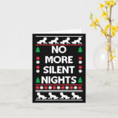 Funny New Parent Christmas Tee No More Silent Nigh カード (黄色い花)