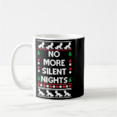 Funny New Parent Christmas Tee No More Silent Nigh コーヒーマグカップ (左)