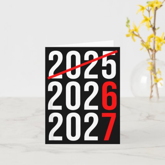 Funny New Year 67 Meme Hello 2026 Goodbye 2025 Wai カード (黄色い花)