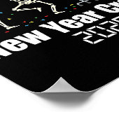 Funny New Year Crew 2026 Medical Skeleton Celebrat ポスター (角)