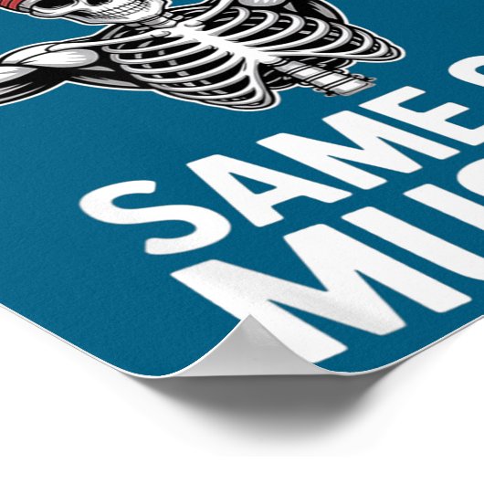 Funny New Year Gym Skeleton Resolution Workout Hum ポスター (角)